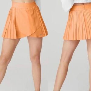 ALO Yoga Cantaloupe Orange Circle Skirt with Elastic Logo Waistband